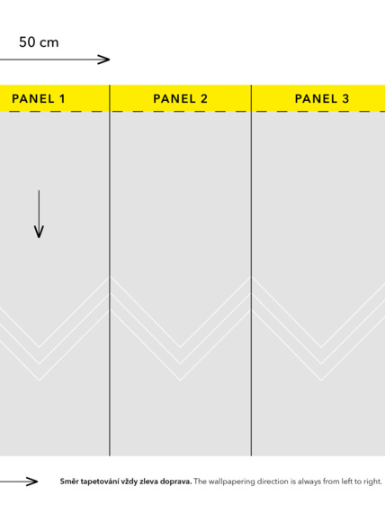 Skládání panelů tapety po rozřezání role